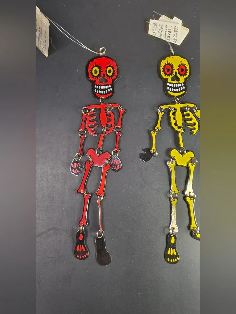 Vintage Dept 56 articulated Skeletons Set Of 2
